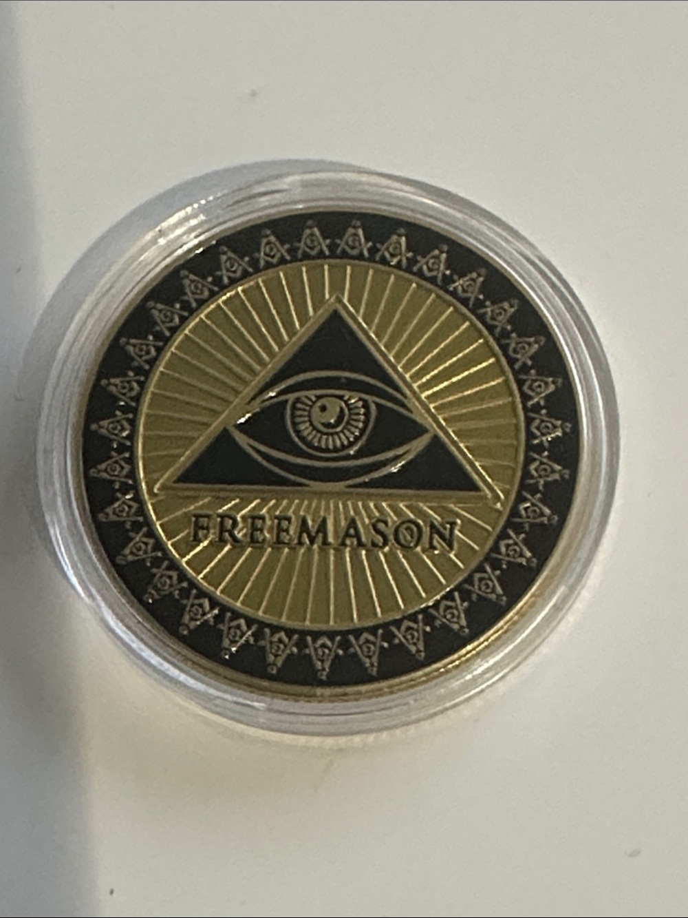 Gold and Black Masonic Coin Collectible - Picture 2 of 2
